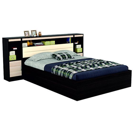 Кровать Наша Мебель Виктория-МБ + прикроватный блок + тумбы | Интернет-магазин Гипермаркет-матрасов.рф
